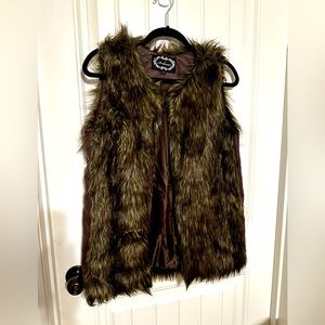 Faux Fir vest with adjustable sides for a great layering piece